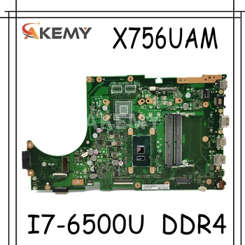 شراءجديد X756UAM I7-6500U اللوحة الأم ل Asus X756UAM X756UV X756UQ Laotop اللوحة الرئيسية DDR4 RAM فتحة 90NB0A00-R00060