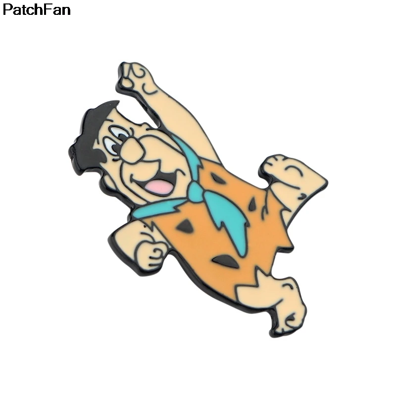 20 шт./лот A2456 патчфан мультфильм Flintstones эмаль булавки броши ювелирные изделия дети девушка рубашка пальто DIY украшения одежды значок