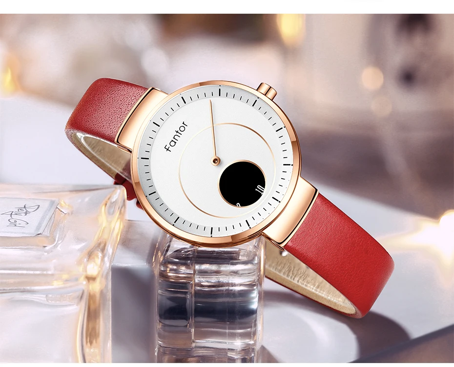 Fantor женские часы люксовый бренд циферблат кожа montre femme женские наручные часы водонепроницаемые relogio feminino