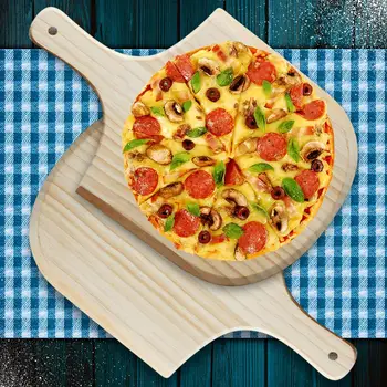 

8/10/12/14inch Traditional Wooden Pizza Peel Homemade Cheese Board Kitchen Tool