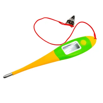 

Veterinary Fast Read Thermometers Digital Thermometers Bendable Heads Soft Temperature Meters with Clip Lanyard and Button Batte