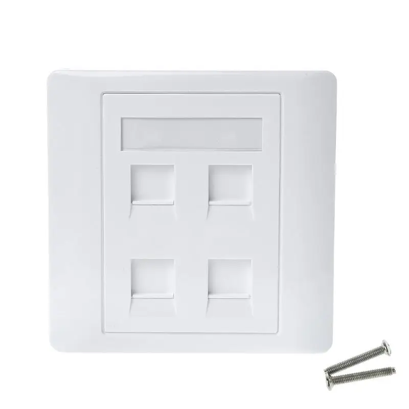 

86 Type White Faceplate Wall Plate Socket Dual Ports Network LAN Telephone Panel RJ45 Plug AXYF