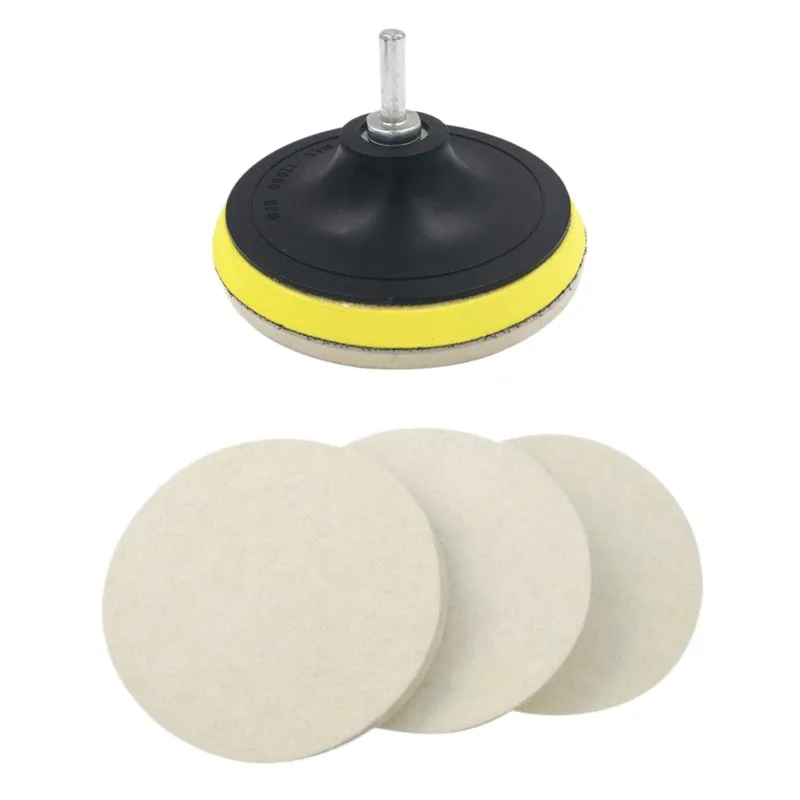 

3Pcs 5inch Wool Polishing Buffing Pad Bonnets and Backing Pad with Drill Adapter Kit for Polishing Auto Car Glass Plastic Metal