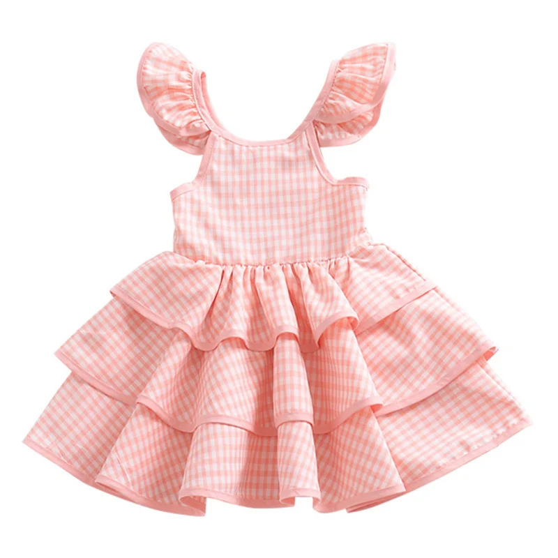 AX977 pink Милые многослойные платья-пачки для маленьких девочек летнее Пышное праздничное платье принцессы с оборками детская одежда для маленьких девочек От 1 до 5 лет - Цвет: AX977 pink
