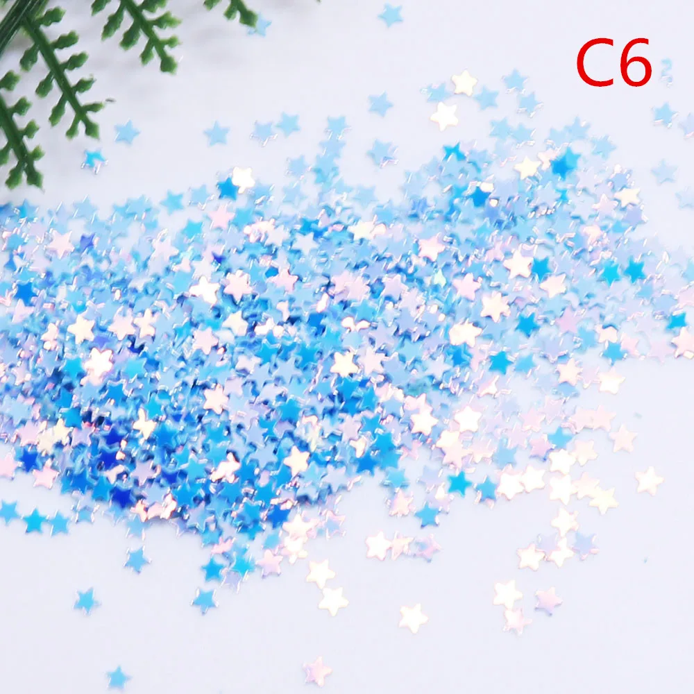 3mm Five-pointed Star Pvc Sequin ，party, Mobile Phone Shell, Wedding Dress Shoes Nail Diy Accessories Sz-095 - Цвет: C6