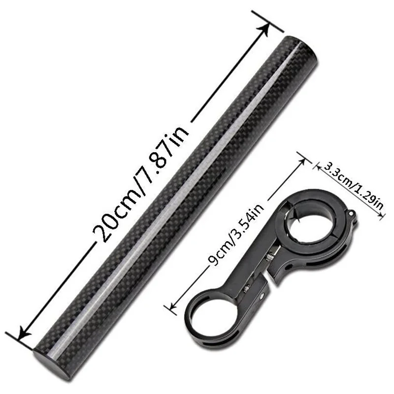 20cm 10cm Cycling Handlebar Bike Flashlight Holder Handle Bar Carbon Fiber Bicycle Extender Mount Bracket Bike Accessories