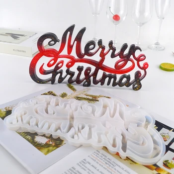 

Merry Christmas Resin Molds Epoxy Casting Molds DIY Table Decor Xmas Gift Molds AXYD