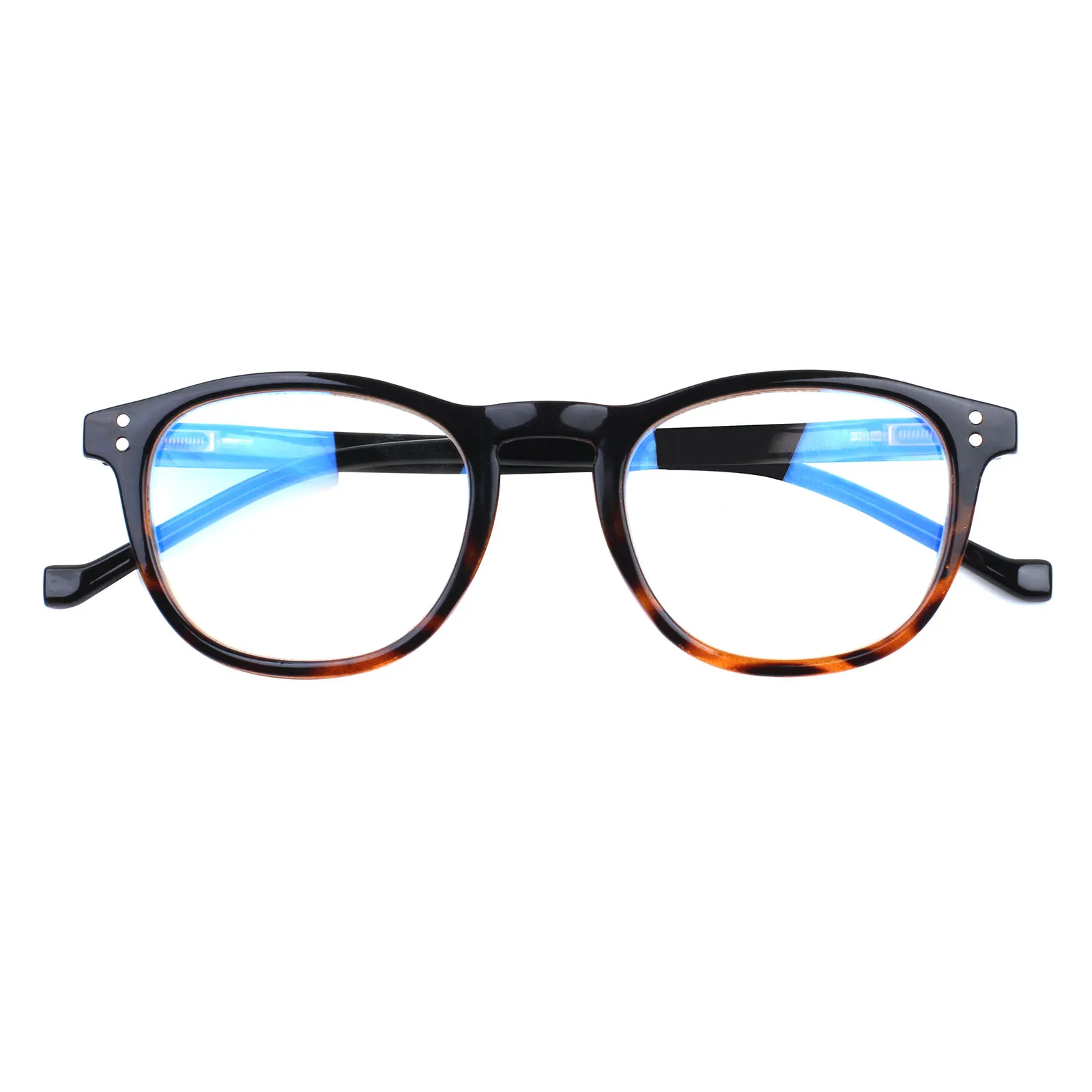 Turezing Reading Glasses Spring Hinge Men Women Blue Light Blocking Retro Round Plastic Frame Computer Reader Eyeglasses 0~400 4