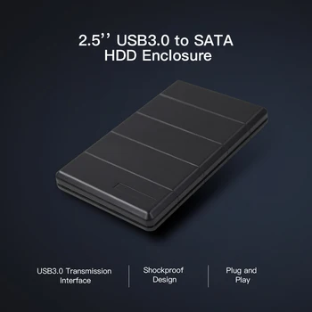 

USB3.0 Hard Drive Case 2.5'' SATA HDD case SSD Enclosure Slim Protective Portable High-speed Transmission HDD Box