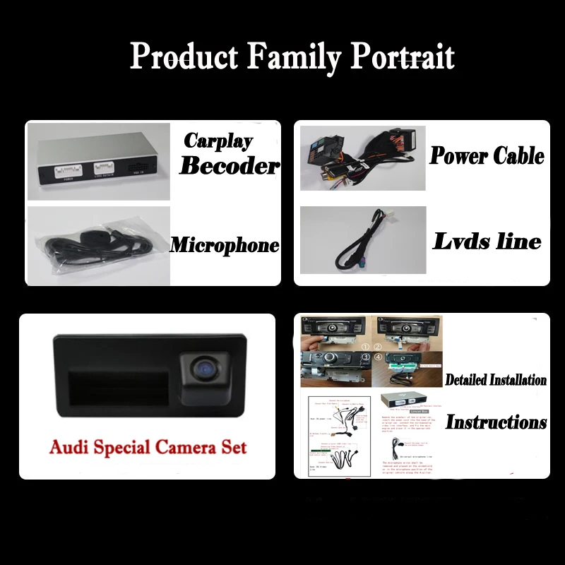 For Audi A8 S8 D3 4E 2009~2019 Wireless Carplay box Rear camera Carplay Interface Original scree Android carlife Improve