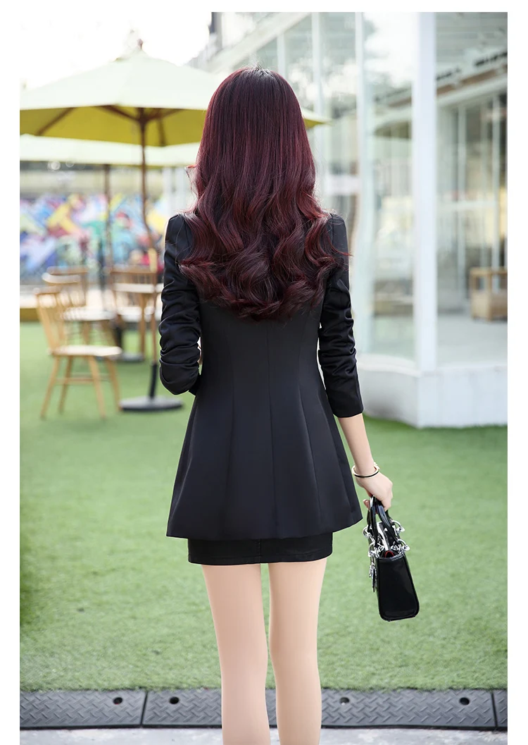 Elegante vrouwen lange vrouwen pak lente slanke kleine pak Professional темперамент wilde jas zwart рубашка tij MS herfst