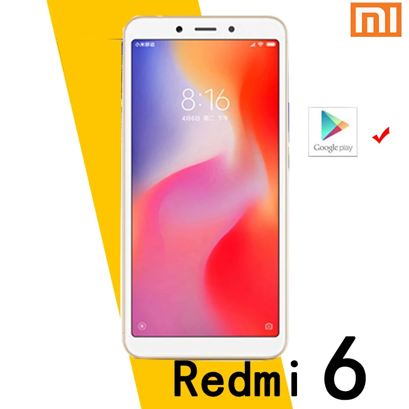 US $80.08 Xiaomi Redmi 6 smartphone googleplay android cellphone 4GB 64GB Face Unlocking MT6762 Helio P22