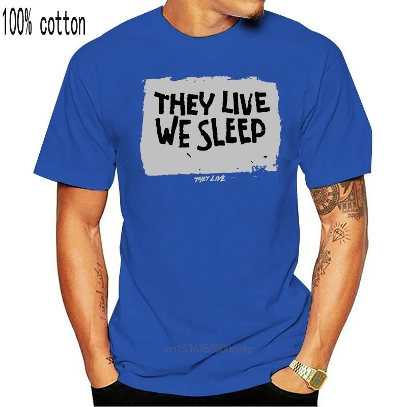 Мужская Летняя модная футболка с надписью They Live We Sleep | Женская одежда