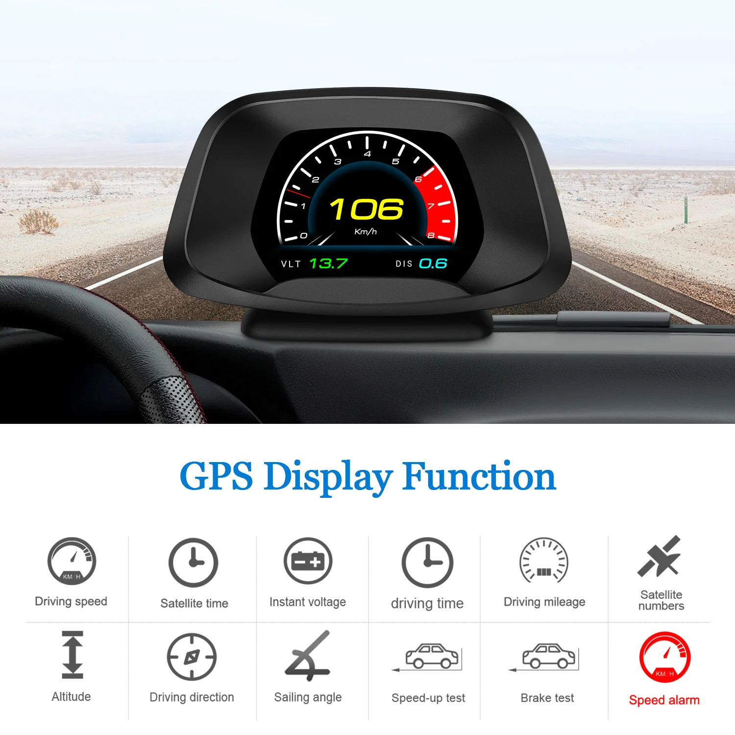 2020 hud p19 display obd2 obd2 + gps, para-brisa, velocímetro, detector de consumo de óleo, interface 8