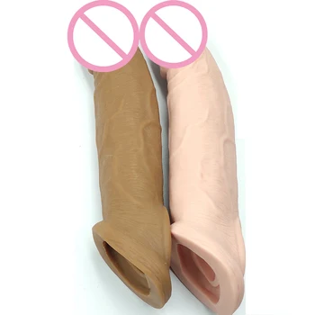 21Cm Enlargement Penis Extender Sleeve Reuseable Condom Delay Ejaculation Sex Toys For Men Intimate Goods Sex Shop 2