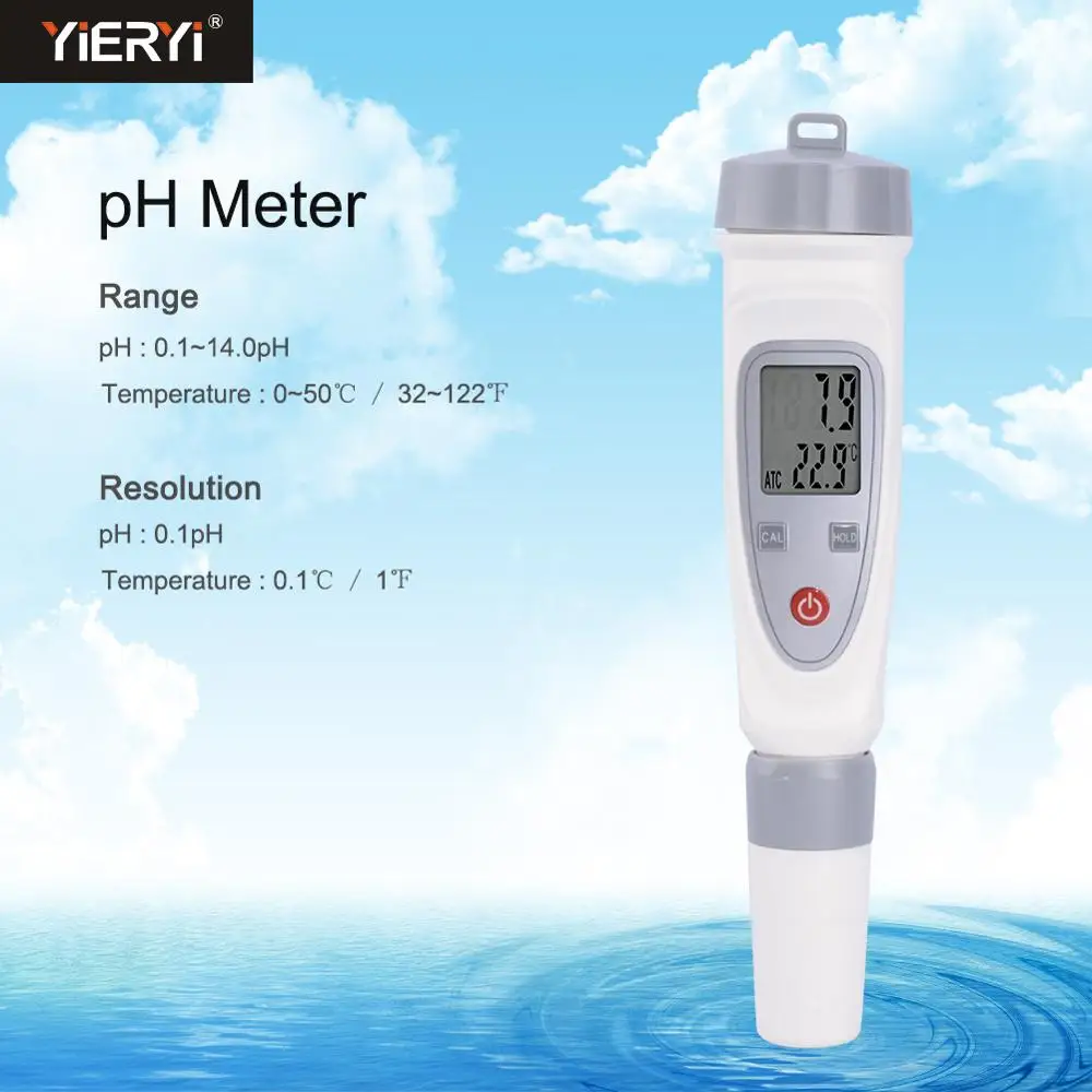 Портативный рН метр Yieryi точный Ph тестер 0 14 с буферной мощностью|Измерители pH| |