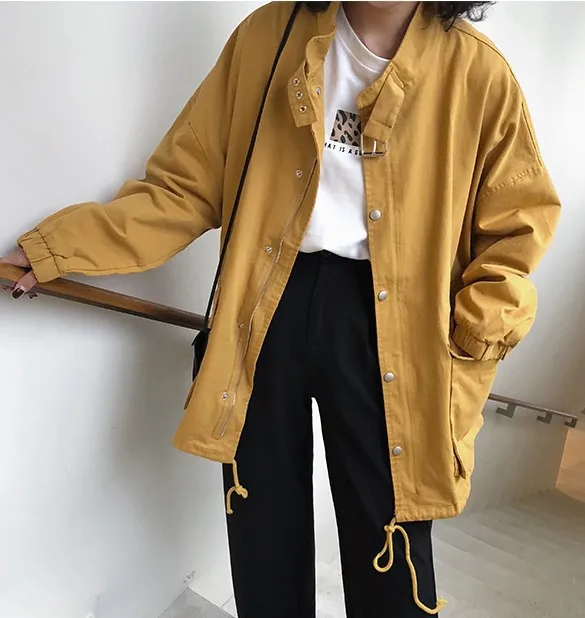 

Short Jacket Women's Dress 2019 Spring And Autumn New Style Korean-style Solid Color Long Sleeve Loose-Fit BF Fashion Jacket