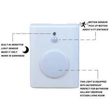 Светодиодный Ночной светильник на батарейках с датчиком движения, светодиодный настенный светильник, ночной Светильник для ванной, кухни, спальни