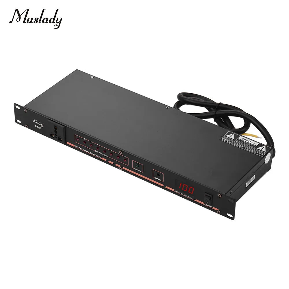 Muslady DB-01 Мощность регулятор последовательности 9-полка с креплением на вентиляционную решетку крепление Кондиционер для волос Стабилизатор напряжения Питание регулятор с светодиодный Дисплей