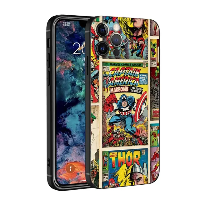 Phone Case For Apple iPhone 11 13 12 Pro Max 13 12 Mini XS max XR X 8 7 6s 6 Plus 7 8 6S 6 Fundas Retro Marvel Comic B10