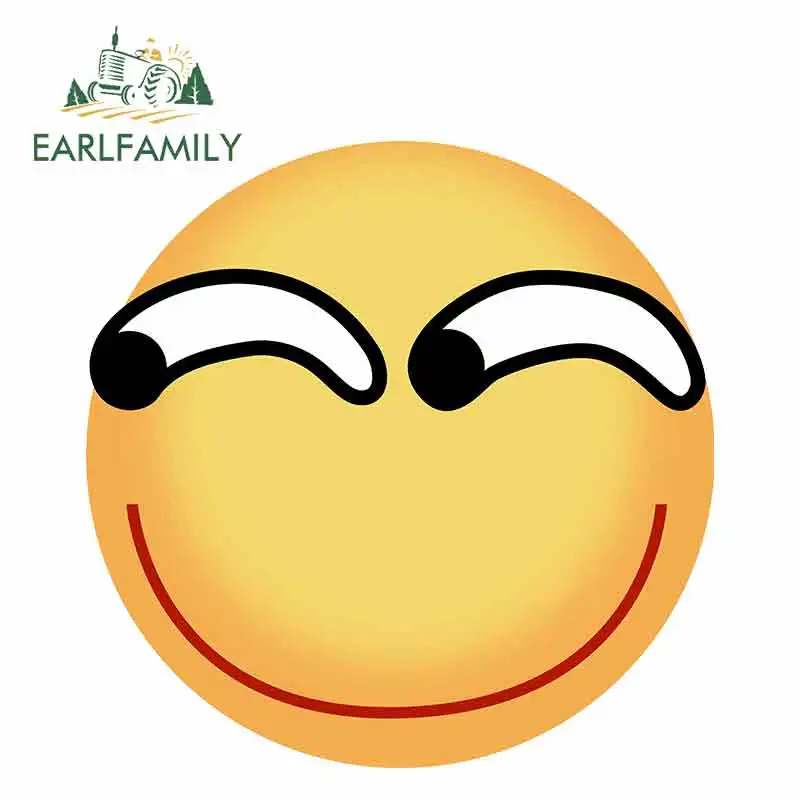 

EARLFAMILY 13cm x 13cm Funny Smile Cartoon Oem Car Sticker Body Glue Sticker JDM Vinyl Wrap Polyethylene Sunscreen Waterproof