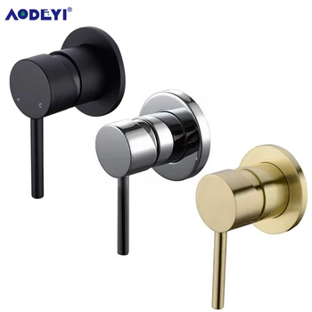 

Brass Shower Valve Shower Faucet Diverter Control Valve Wall Mounted Mixer Valve for Spout Shower Head Matte Black & Chrome