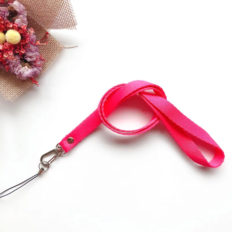1 Piece Mobile Phone Straps Hanging Neck Rope Lanyard ID Pass Card Name Badge Holder Mobile Phone Accessories - Цвет: rose red