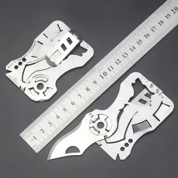 

Outdoor Edc Portable Pocket Tools Creative Wolf Head Combination Tool Multi-Function Wallet Knife Card Stainless Fly-Off St R7A0