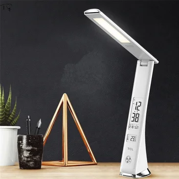 

Touch Switch LED Table Lamp with Usb Charger Battery Powered Flexible Alarm Clock Dormitory Bedroom Bedside Study Reading Office