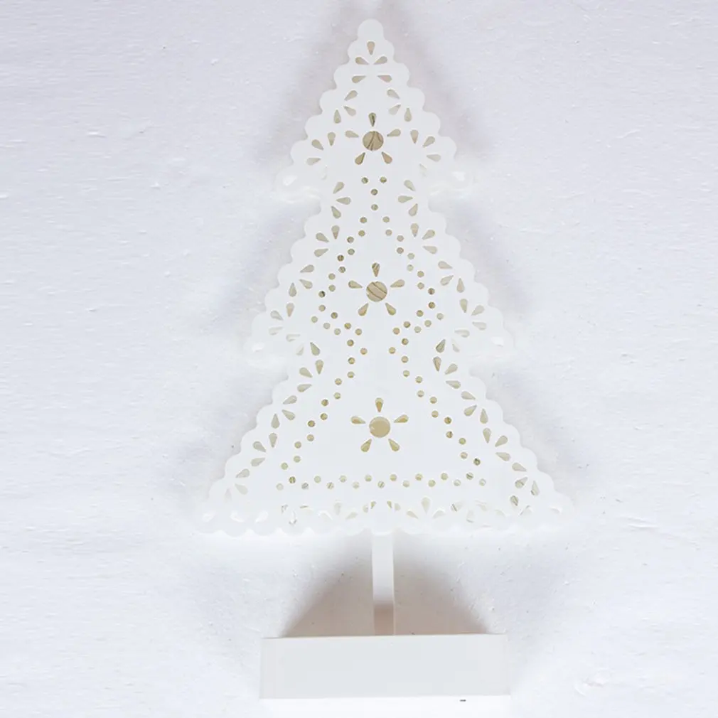 

Christmas ornaments with lights cutout Christmas tree tabletop decoration ornaments Creative white Christmas ornaments