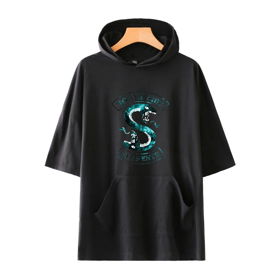2019 Summer New River Valley Town Trend  Street Hip Hop Oversize T-shirt Men Hooded Short Sleeve Pullover HoodieTee Shirts Homme