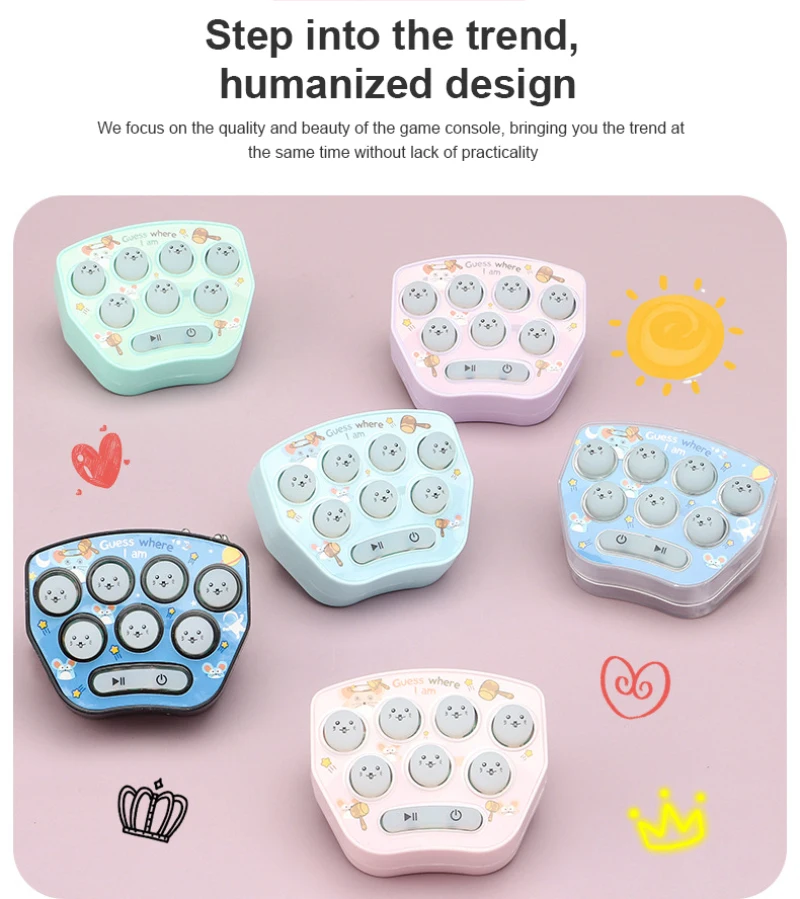 New Fun Mini Gopher Handheld Game Players Children's Palm Hands-on Speed Game With Light Music Puzzle Kids Holiday Toy Gift