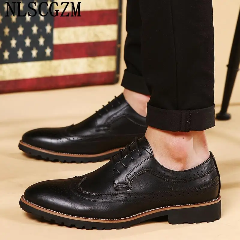 

Броги мужские кожаные туфли из Италии Дерби мужские классические туфли итальянские мужские офисные ботинки из 2024