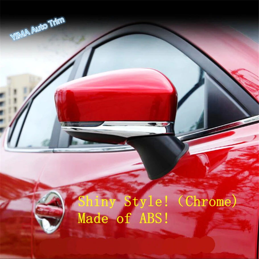 

Lapetus Auto Styling Outside Door Rearview Mirror Rubbing Strip Cover Trim Fit For Mazda 6 2019 2020 / Chrome Shiny