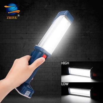 

USB Rechargeable 18650 Flashlight 2 Modes COB LED Magnetic Working Light Swivel Hook Car Repairing Worklight Power Bank Lantern