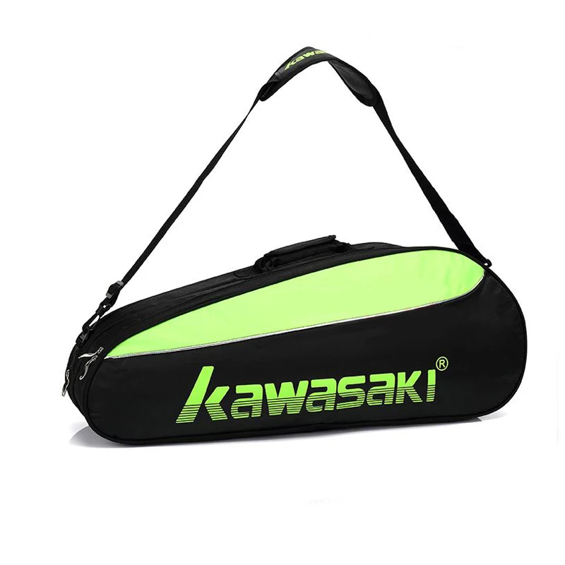 Green Kawasaki теннис бадминтон рюкзак для ракеток 6 бадминтон Raqueta большой емкости один Shouders диагональный крест портативная тренировочная сумка - Цвет: Green