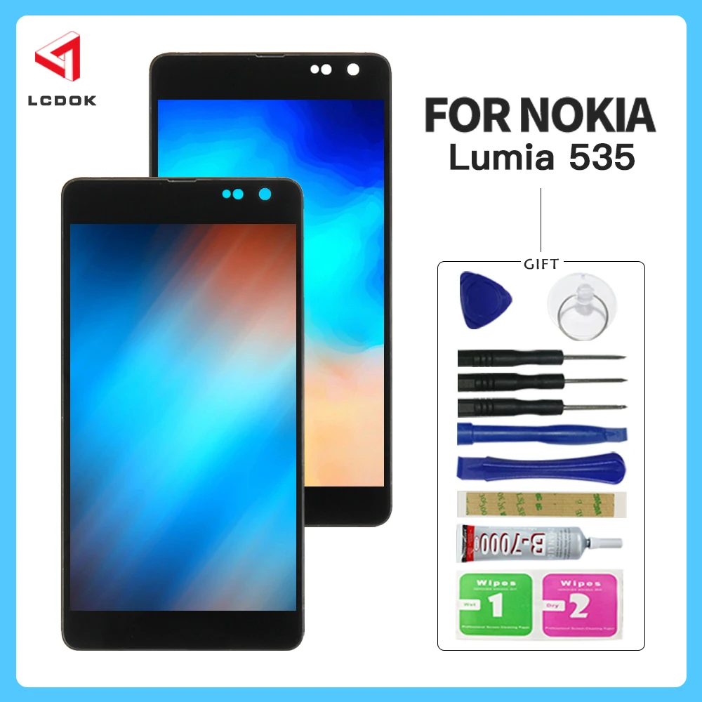

High Quality LCD For Nokia Lumia 535 RM1090 RM1089 Ver 2S 2C LCD Display Touch Screen Digitizer Assembly Panel Replacement Parts