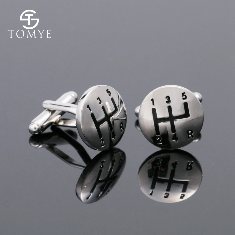 TOMYE, мужские запонки, модные, персональные, для автомобиля, коробка передач, для французских, серебряных, медных рубашек, запонки, XK18S424