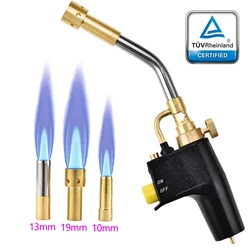 Chalumeau de soudage au gaz Propane MAPP, 3 buses, pour plomberie, outil de soudage, ajustable, pistolet à flamme métallique 