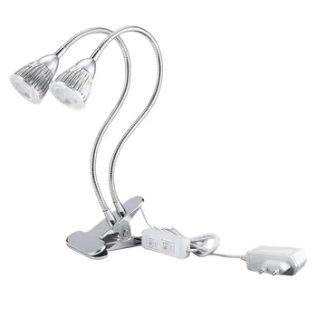 

10W Double Head Gooseneck LED Plant Grow Light Clip Table Lamp Hydroponic Desk Grow Light Garden Lighting LED Grow Light