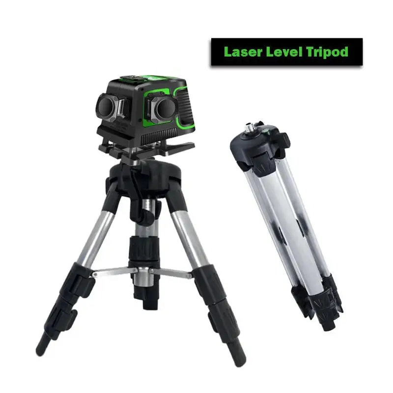 Tripé com Nível a Laser Suporte de Alumínio Grosso de Altura Ferramenta de Modo de Medição de Dois Ajustável Fios 5 – 8 in