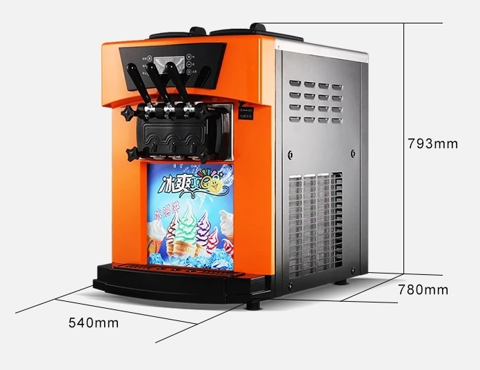 Icecream Maker Machine Floor Standing American Mini Commercial 3 Flavor Soft Ice Cream Machine