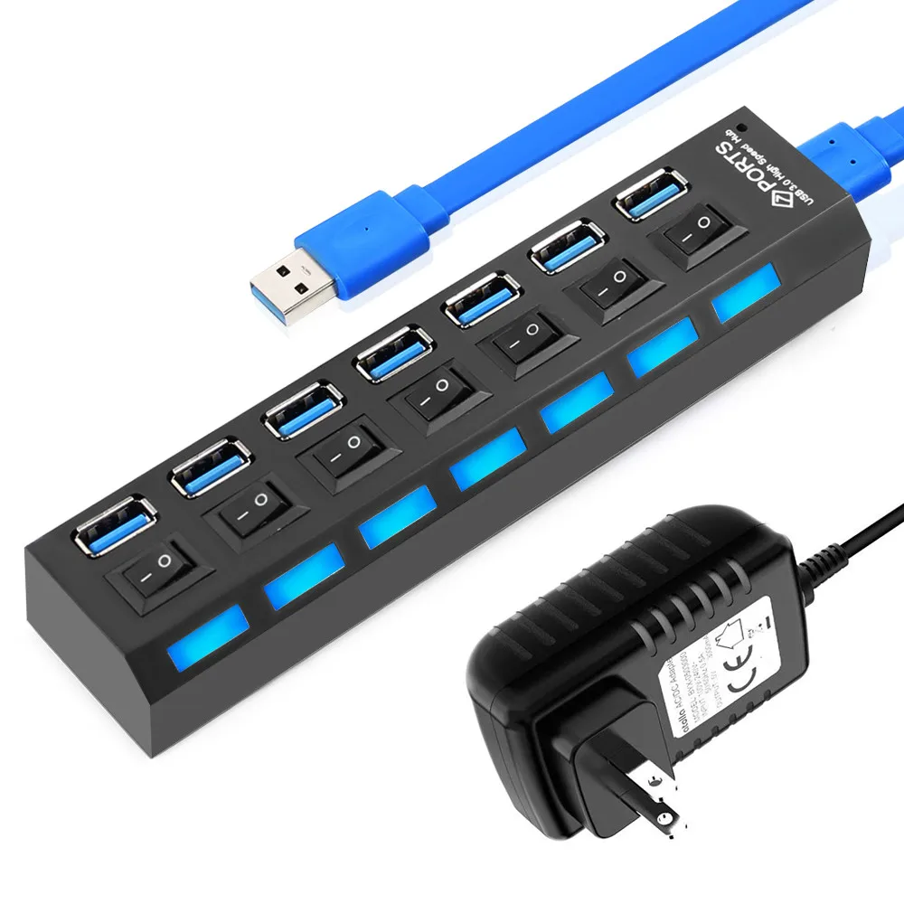 

USB HUB USB 3.0 HUB 4/7 Port Multi USB Splitter 3 Hab With Power Adapter For PC Laptop USB-HUB 2.0 USB3.0 Multiple Port 3.0 HUB