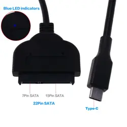 Câble adaptateur USB 3.1 Type C vers Sata pour disque dur HDD SSD, convertisseur pour ordinateur portable 2.5 pouces, livraison directe 