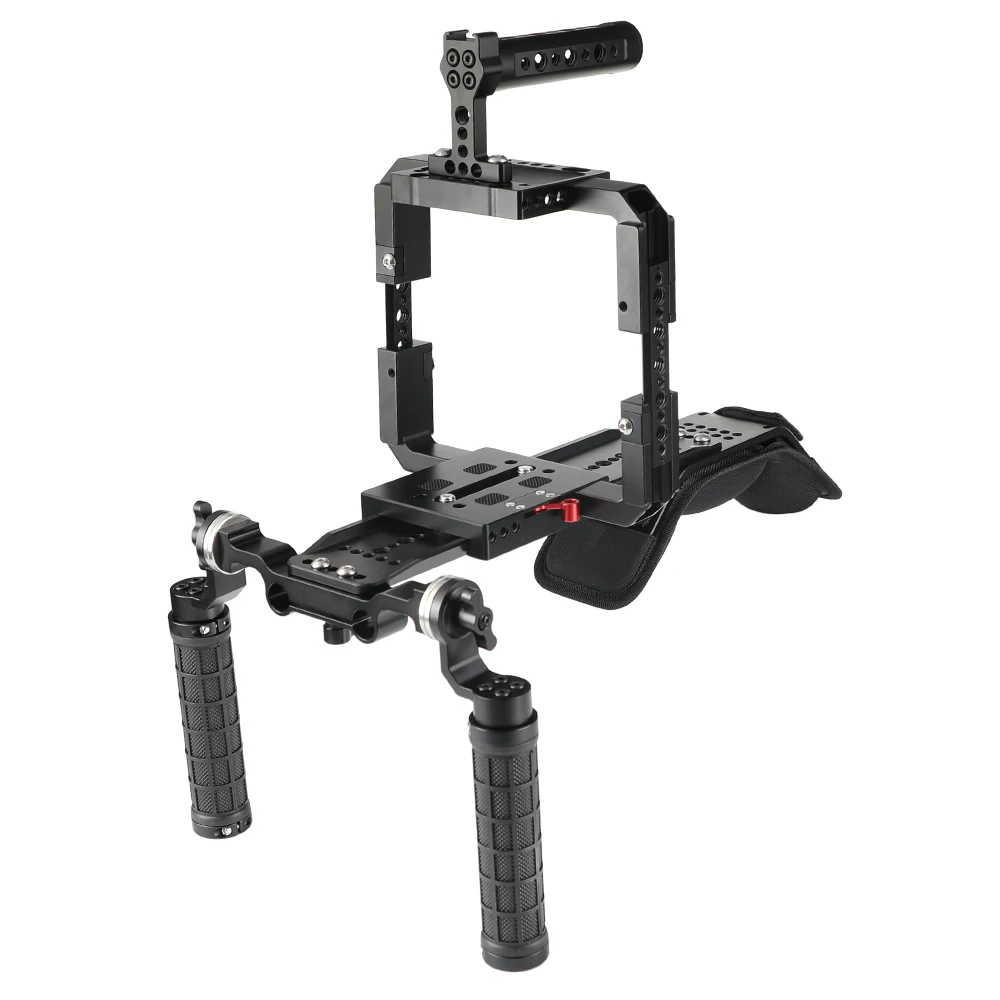

CAMVATE Pro Shoulder Mount Support Rig With ARRI Dovetail Sled Plate & Full Frame Cage Kit For RED DSMC2 Cameras C2563