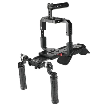 

CAMVATE Pro Shoulder Mount Support Rig With ARRI Dovetail Sled Plate & Full Frame Cage Kit For RED DSMC2 Cameras C2563