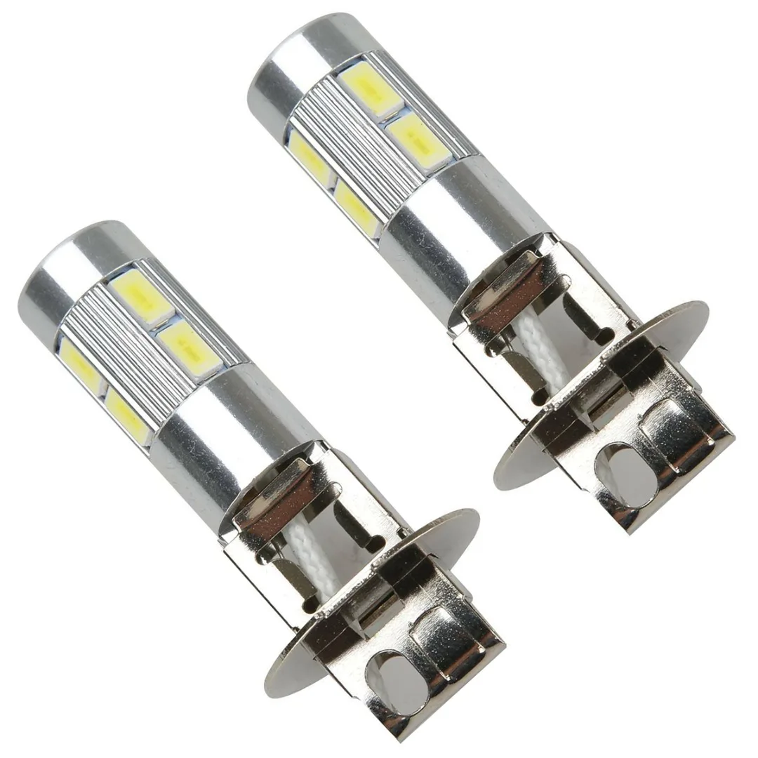 

1 Pair H3 Car Headlight High Power LED 10SMD 6000K Super Bright Fog Light Running Light Bulbs DC 9-30V