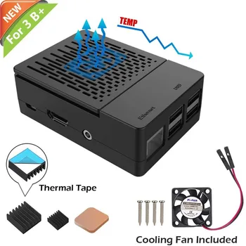 

iUniker Raspberry Pi 3 B Fan ABS Case with Heatsink Cooling Fan Simple Removable Top Cover for Pi 2 Pi 3 Model B(Black 3B /3B)