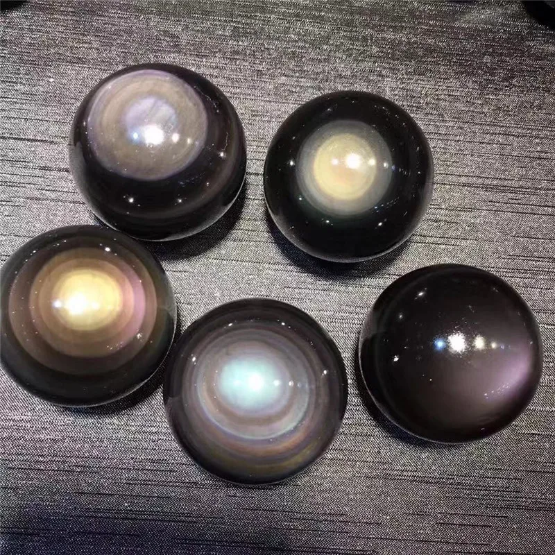 Natural Black Obsidian Sphere small Crystal Ball Healing Stone with pedestal | Дом и сад