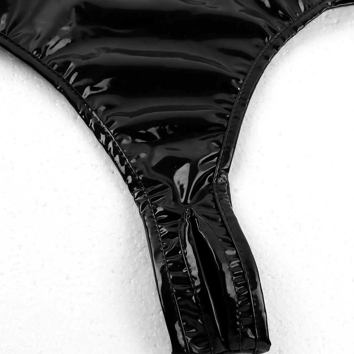Сексуальный женский мокрый вид из лакированной кожи латексный костюм кошки эротический Леотард-костюм полые соски тонкие прозрачные трусики с вырезом трико боди